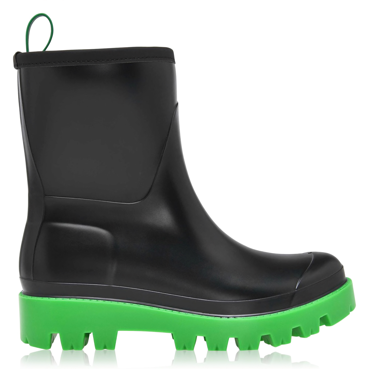 Giove Black/Green Wellington Rain Boots
