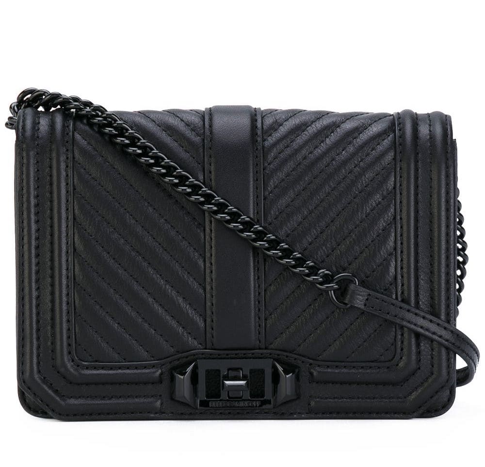Chevron Quilted Small Love Crossbody Bag